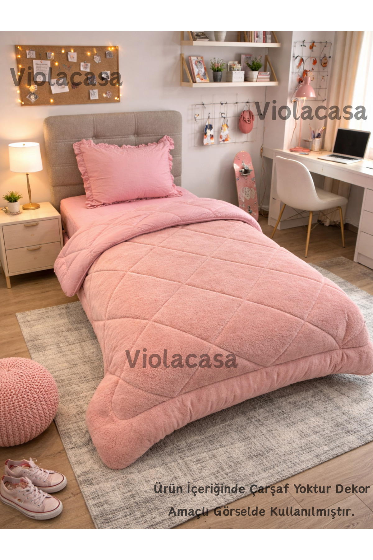 Violacasa Tek Kişilik Private Welsoft Fırfırlı Yastık Kılıflı Yorgan Seti