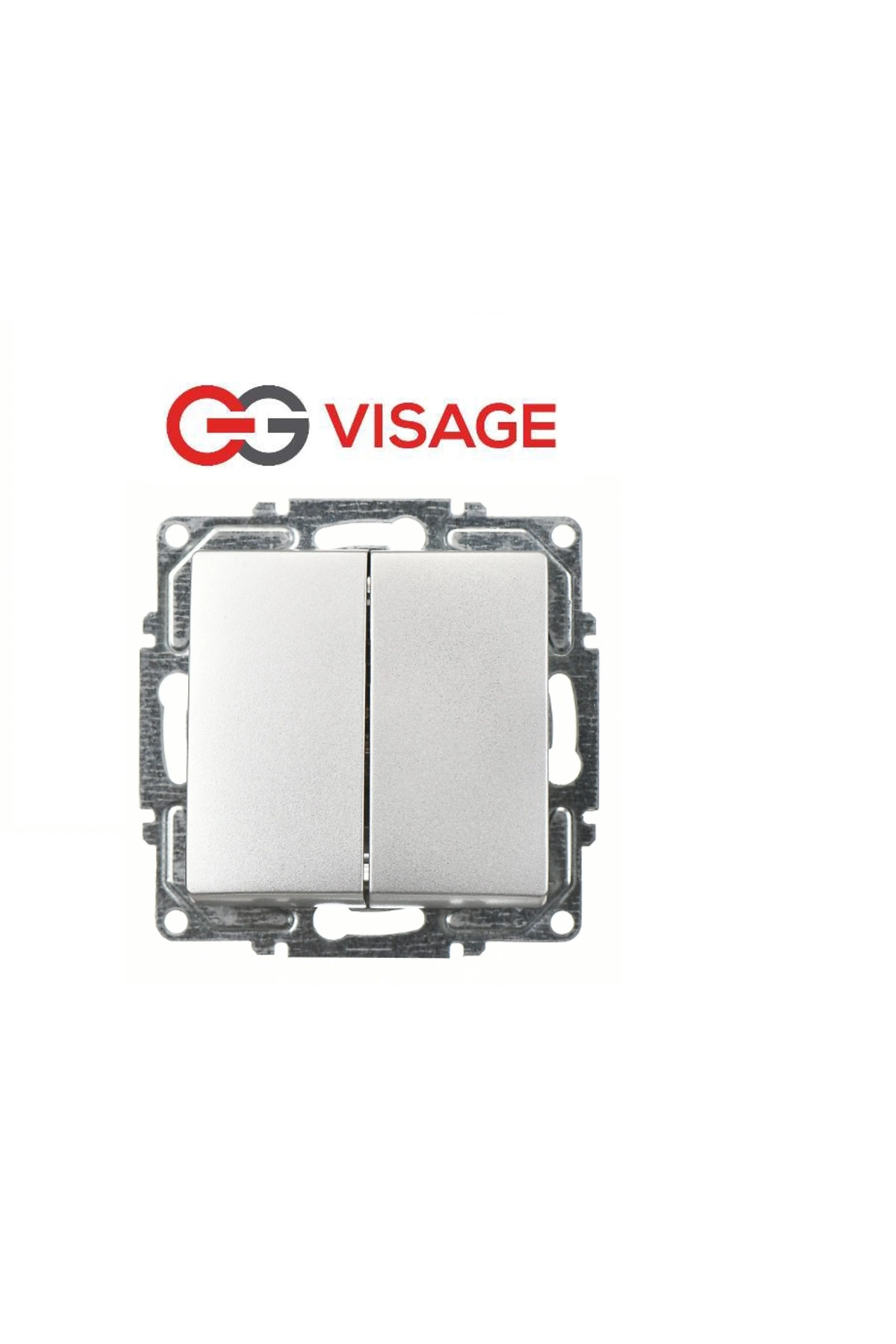 costurera Visage Ambiance Gümüş Komütatör Anahtar Çerçevesiz - Priz ve Anahtar İçin Uyumlu Çerçeve