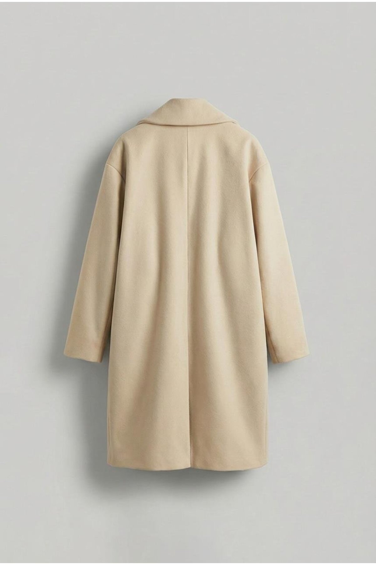 ablukaonline  Erkek Oversize İtalyan Kaşe Kaban Açık Bej - Görsel 2