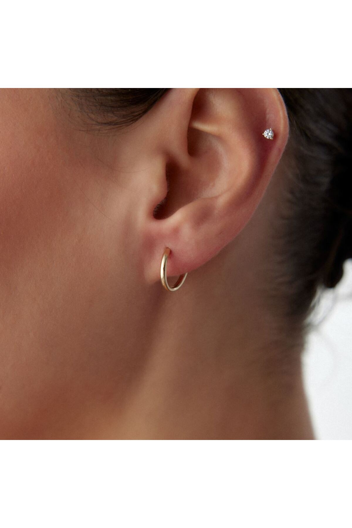 İLKAY KUYUMCULUK İnce Sade Halka Küpe