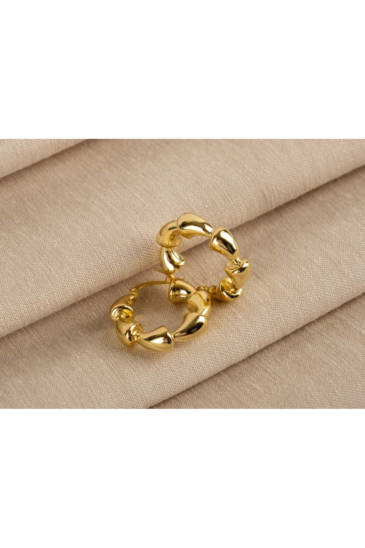 Safir Kuyumculuk Altın Kemik Model Tasarım Halka Küpe