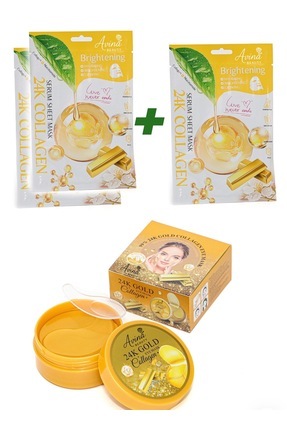 AVİNA Gold Göz Altı ve Gold Yüz Maskesi + 1 Hediye