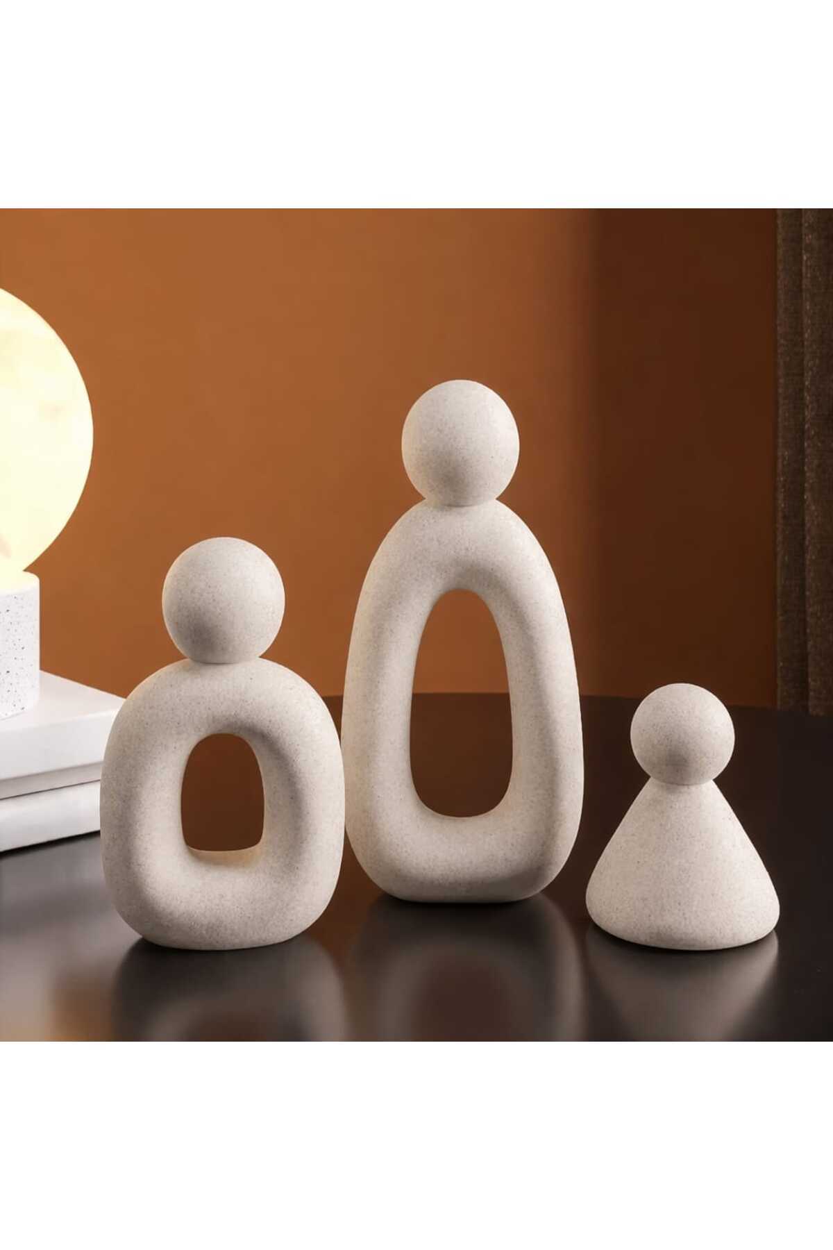 Minimal Tasarım El Yapımı Beton Biblo Seti