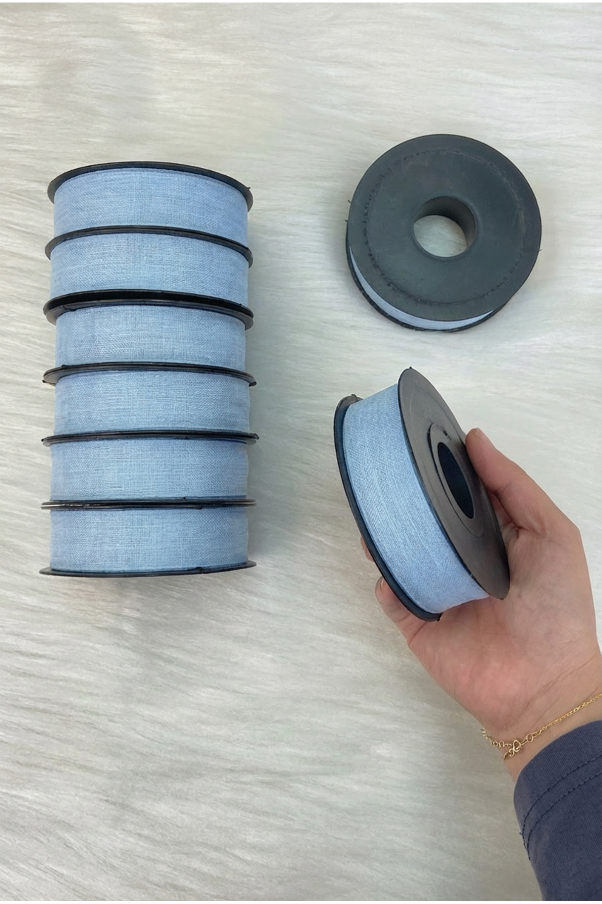 ZEYMERADE Bebe Mavi Keten Nopeli Kurdele 2,5 cm 20 mt, Gelin, Bohça, Nişan, Çeyiz, Hediye, Süsleme, Nikah fotoğrafı 3 (önizleme)