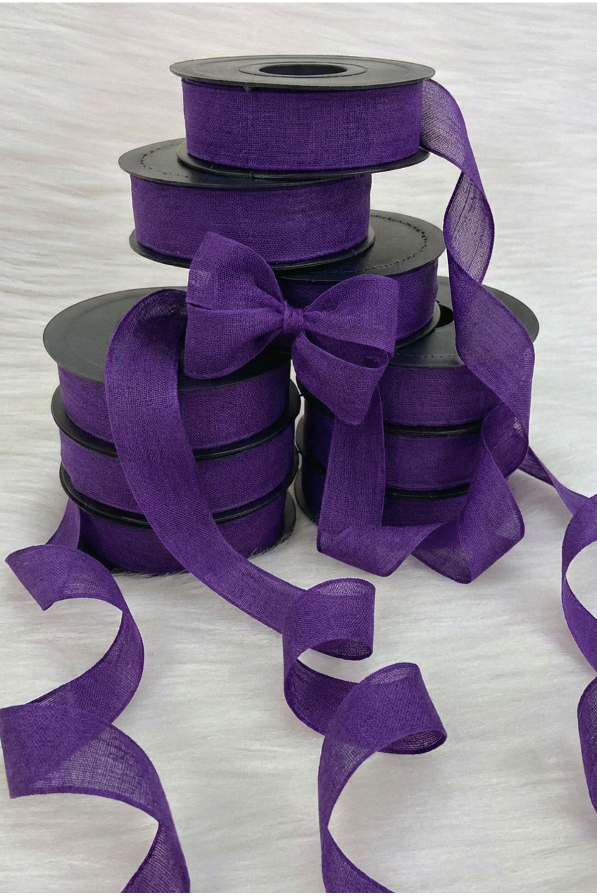 Purple Linen Nopel Ribbon 2.5 cm 20 mt, Bride, Bundle, Engagement, Dowry, Gift, Ornament, Wedding
