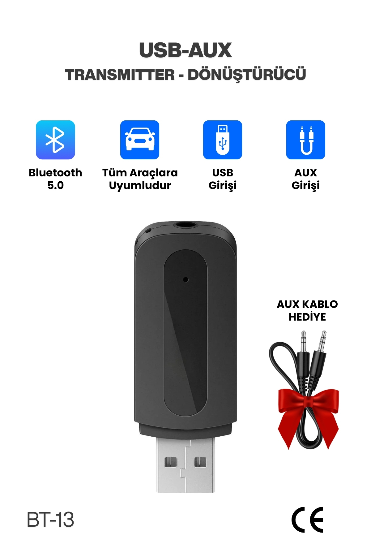 Concord Bt-13 Bluetooth Usb/Aux 3.5mm Kablosuz Stereo Ses Müzik