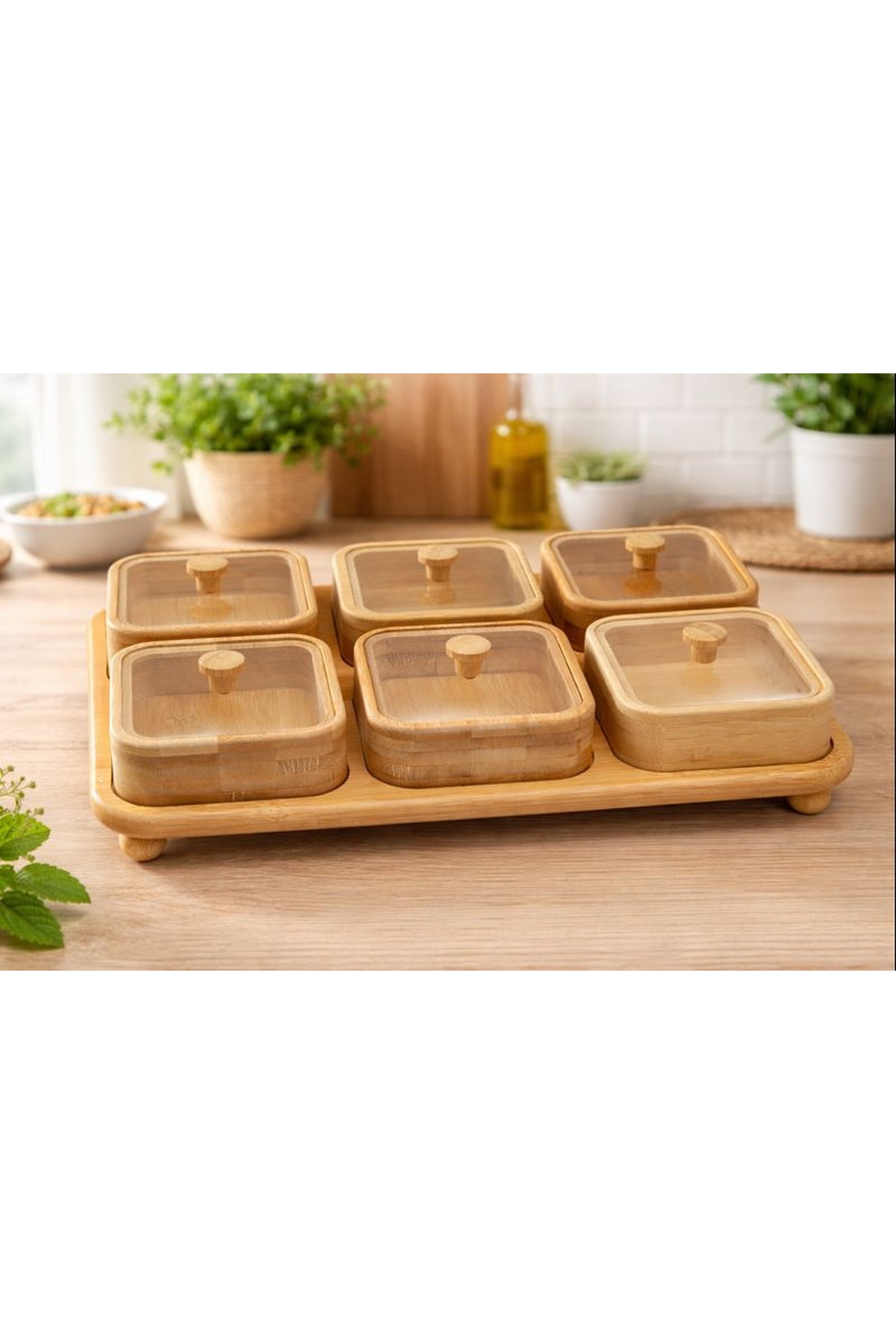 طبق تقديم مربع للوجبات الخفيفة والإفطار من الخيزرا...