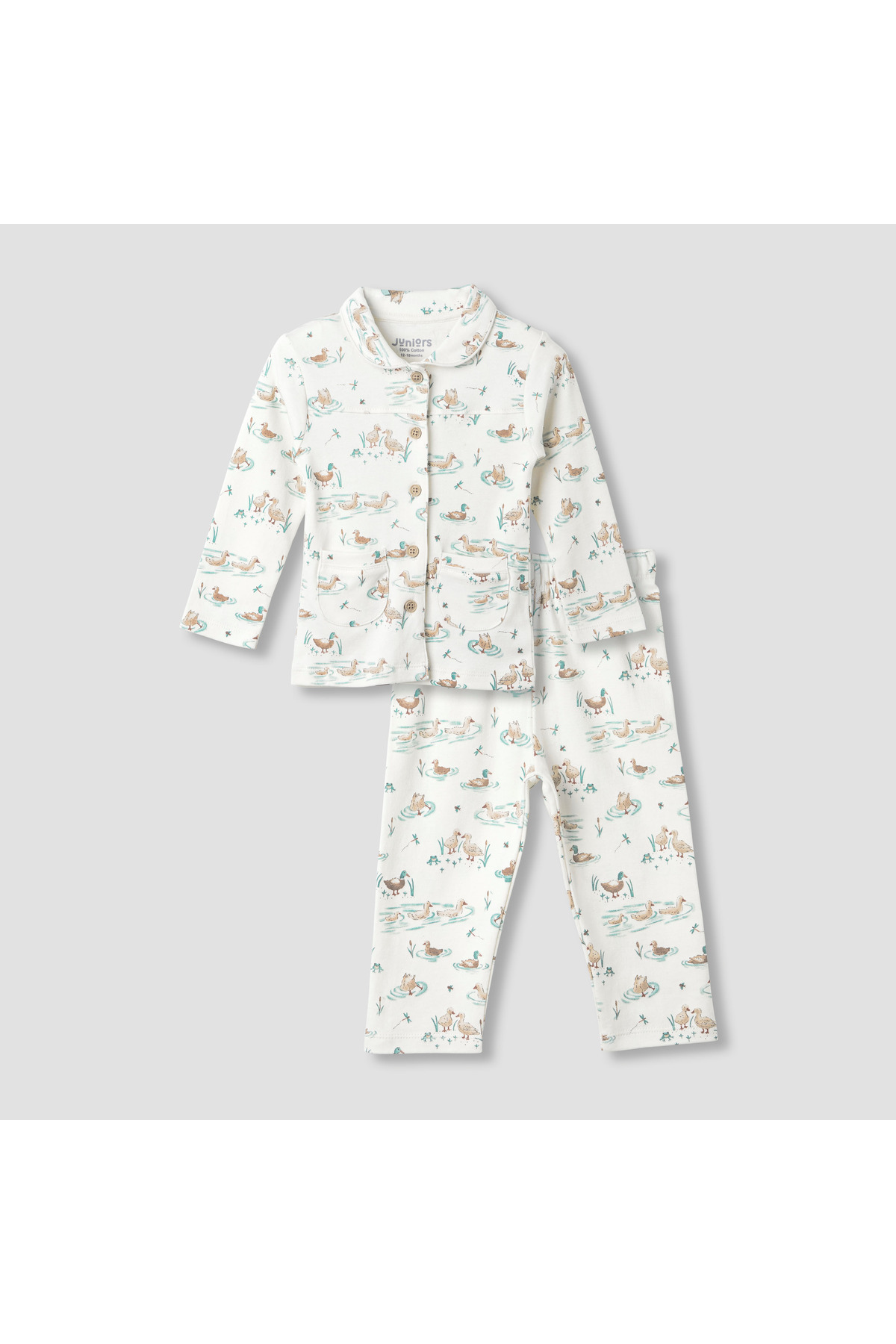Juniors Printed Long Sleeve Shirt and Pyjama Set