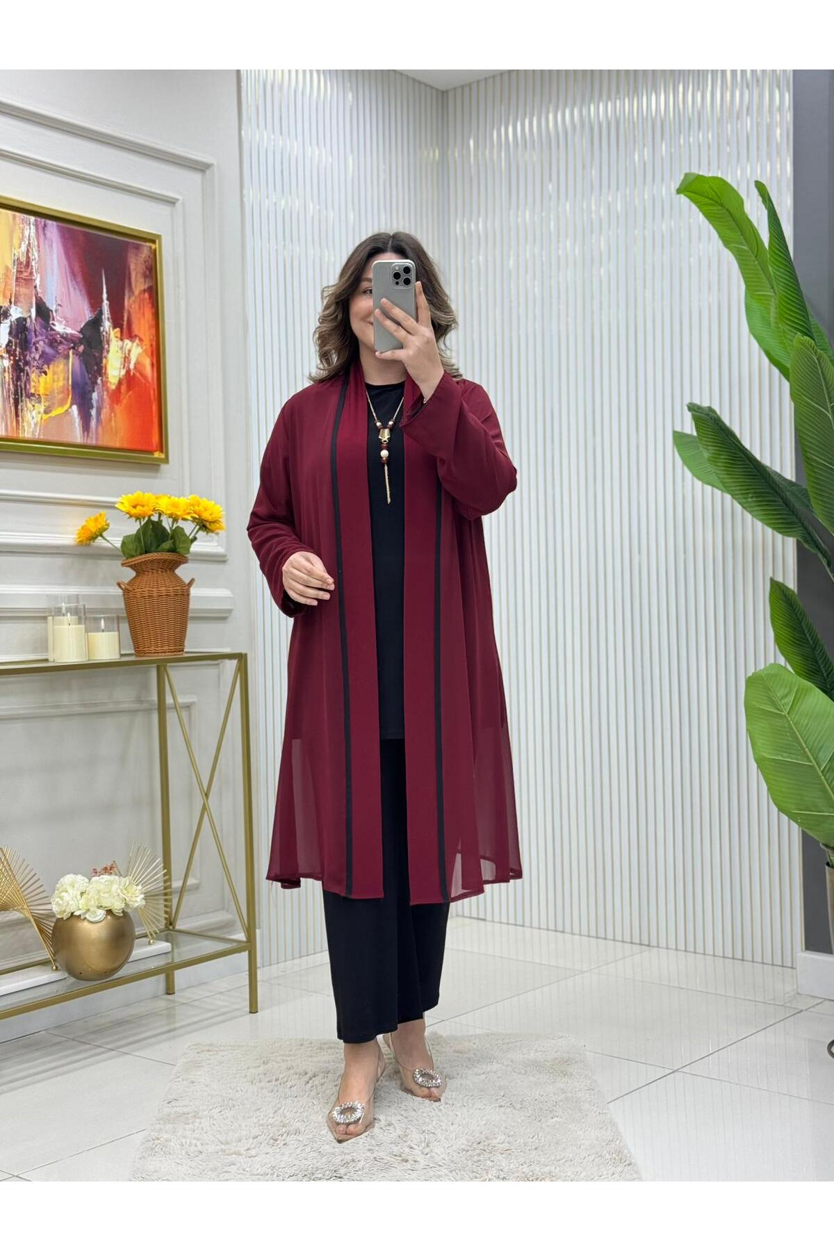 Modam Bella Büyük Beden Biyeli Üçlü Takım