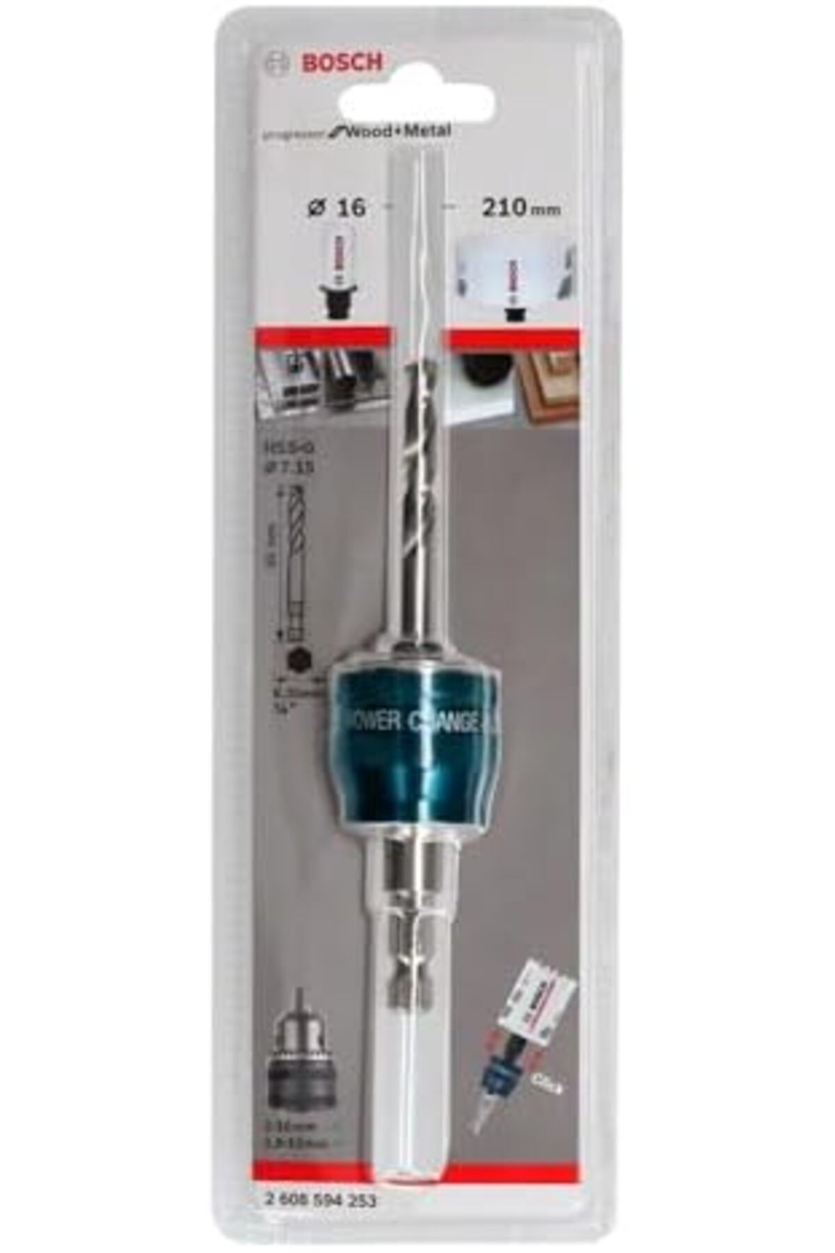 BRF MRT Power Plus Adaptör (3/8 Inç Altıgen Yuva, Hss-G Matkap 7,15 x 85 mm, Delik Testeresi Aksesuarı)