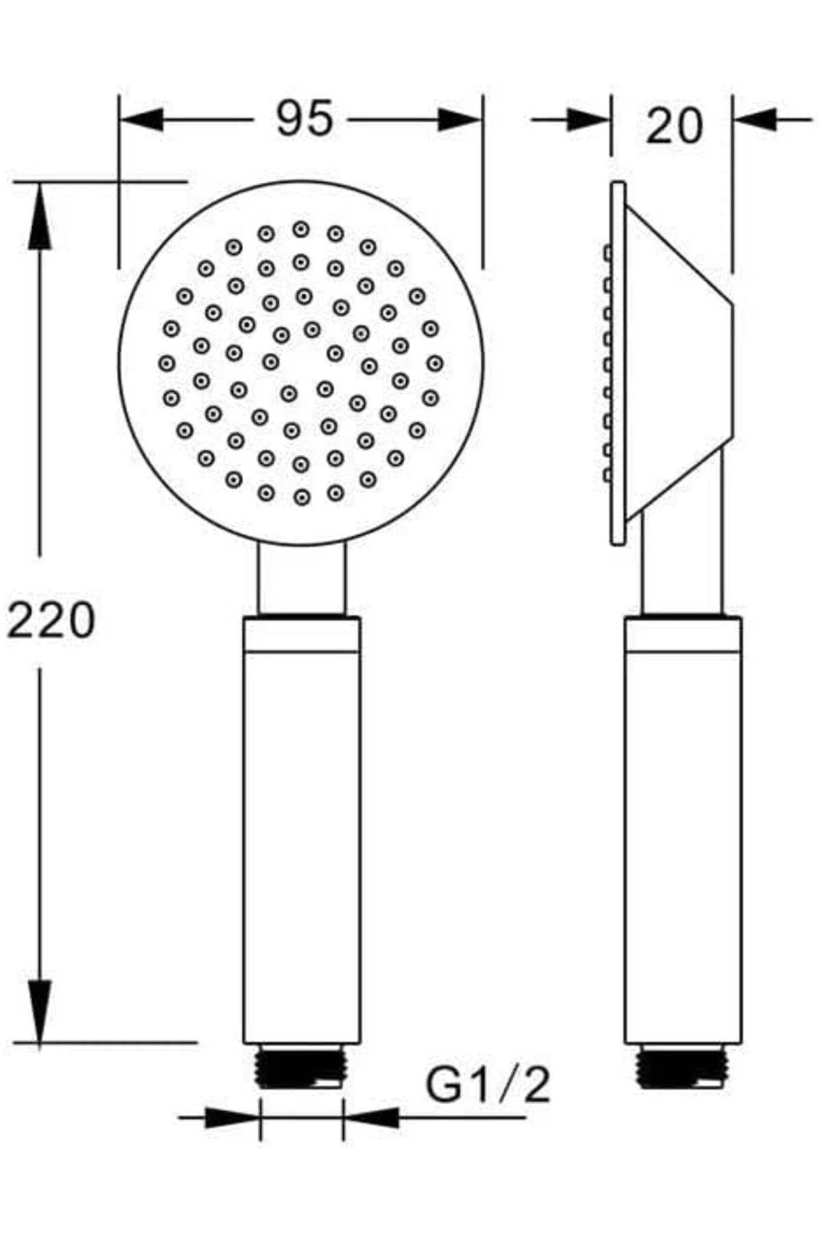 BRF MRT El Duş Başlığı 304 Çelik Metal Oval KE103 1211562