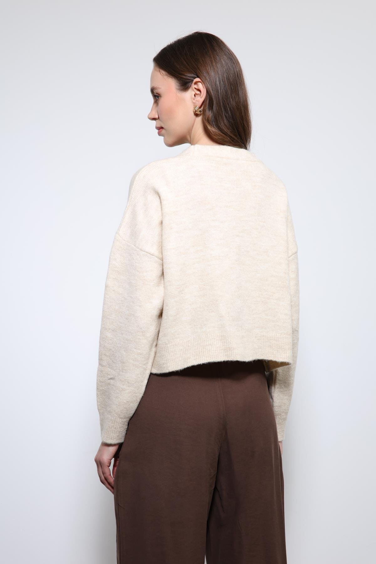 Antioch  Taş Yün Karışımlı Hırka - Görsel 5