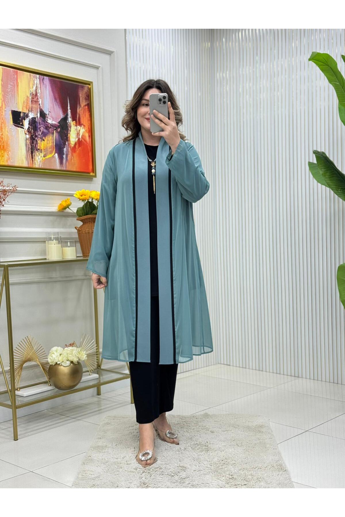 Modam Bella Büyük Beden Biyeli Üçlü Takım