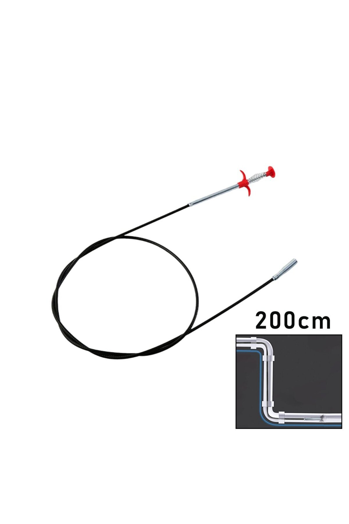 Go İthalat 200CM YAYLI - KISKAÇ LAVABO - GİDER VB.TEMİZLEME - ÇOK AMAÇLI ÇUBUK (4989)