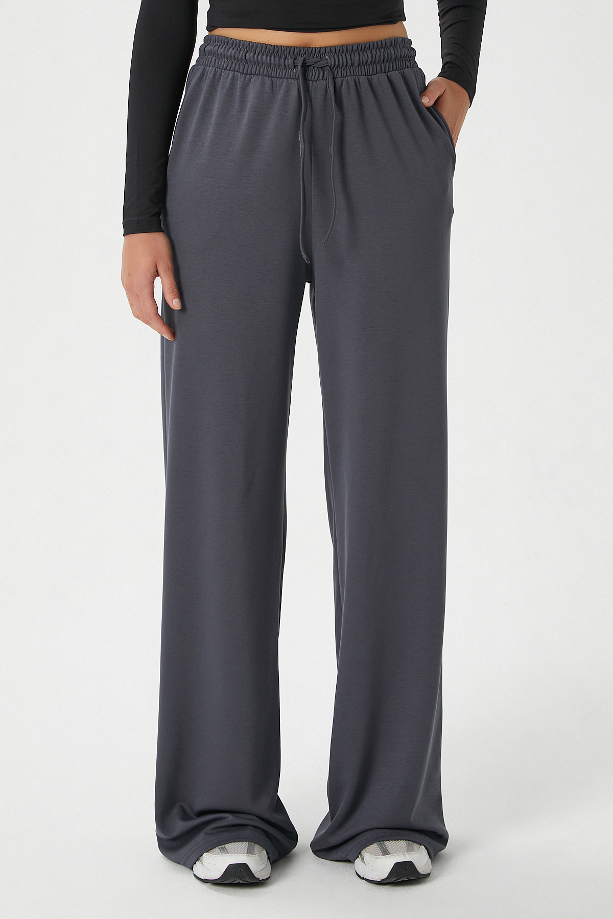 Ritnice  Kadın Modal Select Geniş Paça Antrasit Eşofman Altı