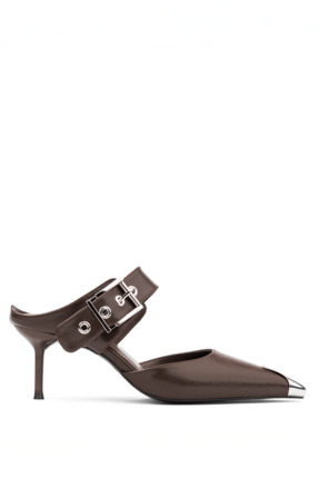 MARY Metal Uç Detaylı İnce Topuklu Tokalı Mule Ayakkabı