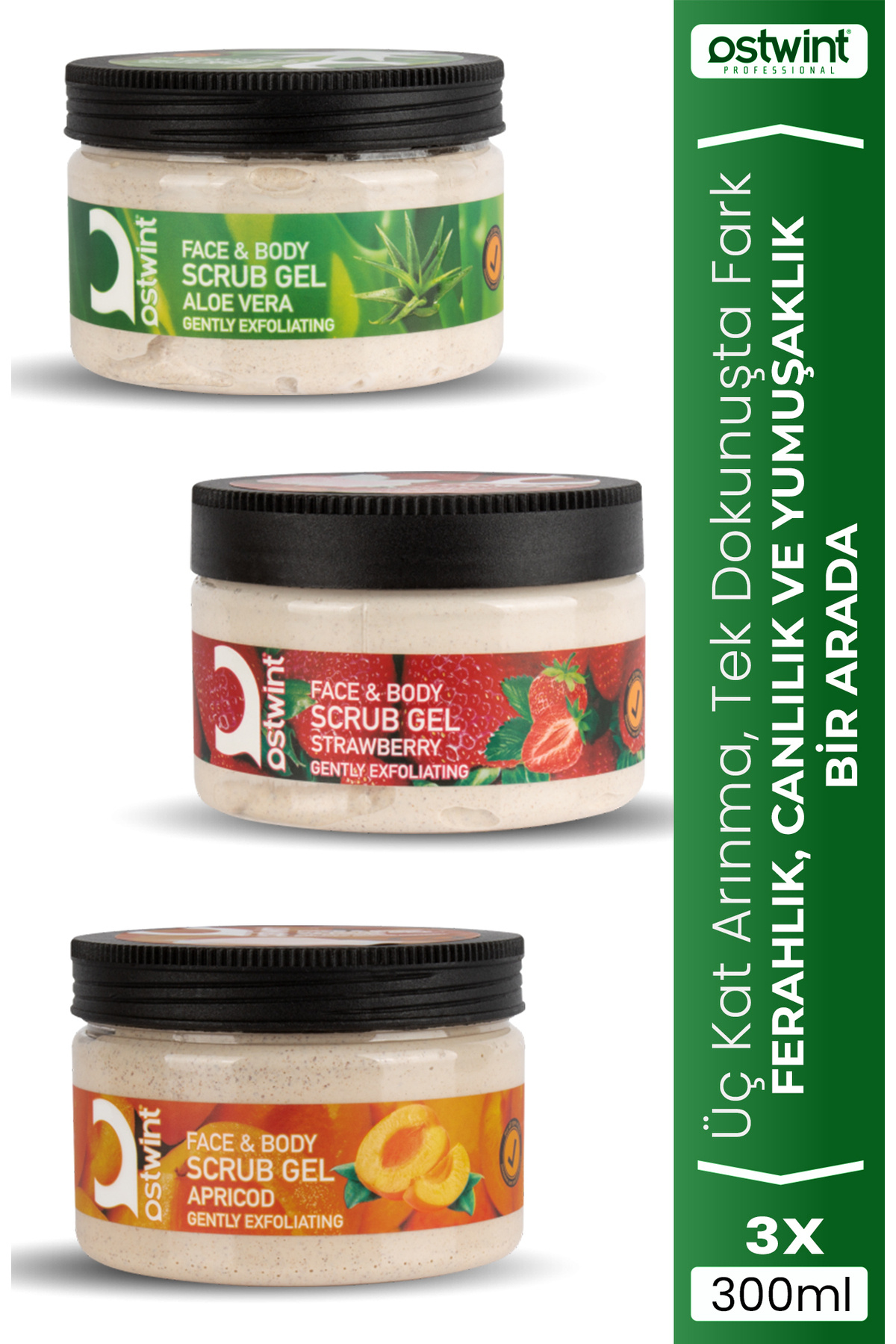 Ostwint Yüz Ve Vücut Scrub Jel Peeling Yüz Maskesi 3'lü Set — 868294340278