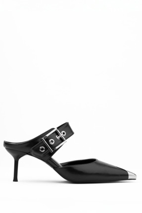 MARY Metal Uç Detaylı İnce Topuklu Tokalı Mule Ayakkabı