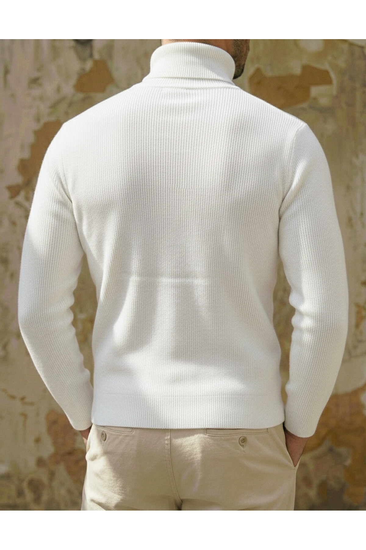 SKYBEAR  Üçlü Set Siyah-Beyaz-Gri Slim Fit Boğazlı Balıkçı Erkek Kazak – Kışlık, Rahat ve Modern - Görsel 5