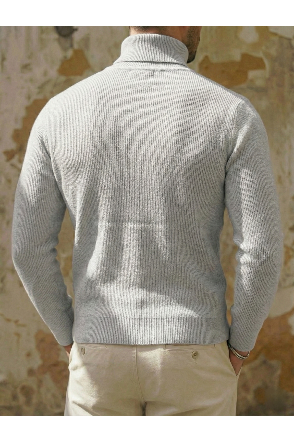 SKYBEAR  Üçlü Set Siyah-Beyaz-Gri Slim Fit Boğazlı Balıkçı Erkek Kazak – Kışlık, Rahat ve Modern - Görsel 7