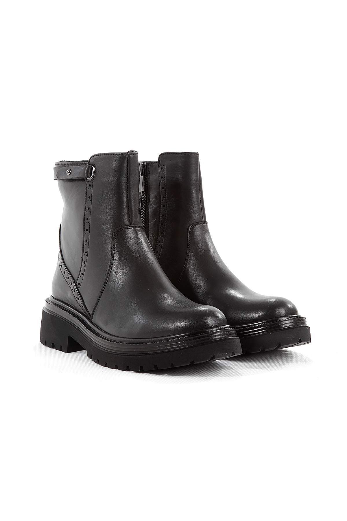 SHOES Embroidery Detailed Zippered Genuine Leather Black Skin Casual Stylish Casual Women's Boots