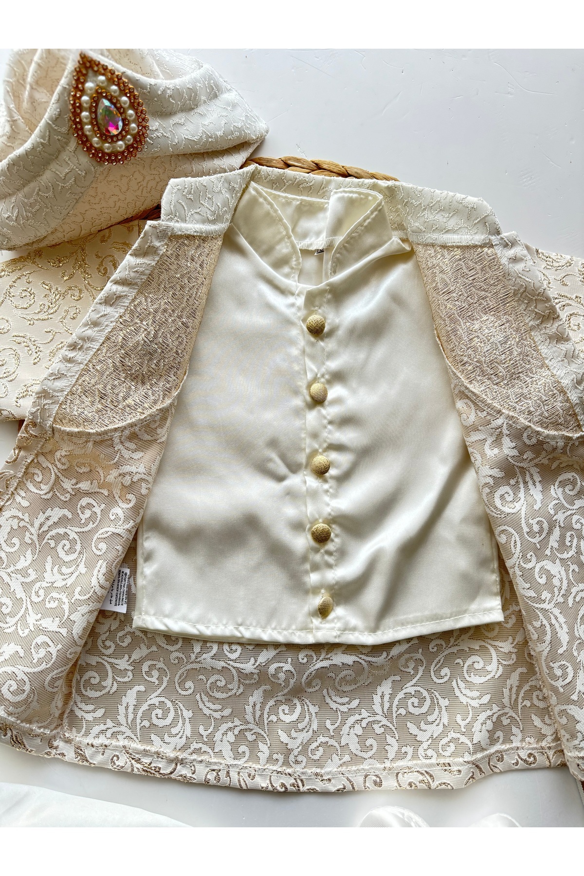 PİLEKİ BABY (PATİKLİ ) ERKEK BEBEK GİYİM , SÜNNET TAKIM ERKEK BEBEK KILIÇLI AKSESUARLI MEVLÜT KIYAFETİ fotoğrafı 5 (önizleme)