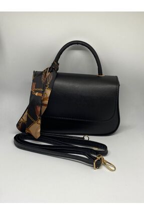 Livayssçanta Clasy Kadın Fularlı Siyah El ve Omuz Çantası