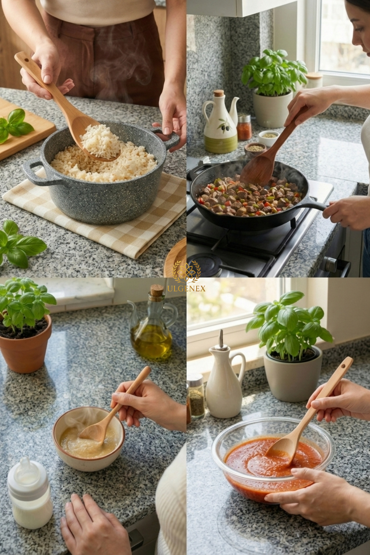 Ulgenex 4'lü Premium Bambu Tahta Kaşık Seti, Ahşap Pilav, Sos, Servis ve Mama Kaşığı Mutfak Seti fotoğrafı 3 (önizleme)