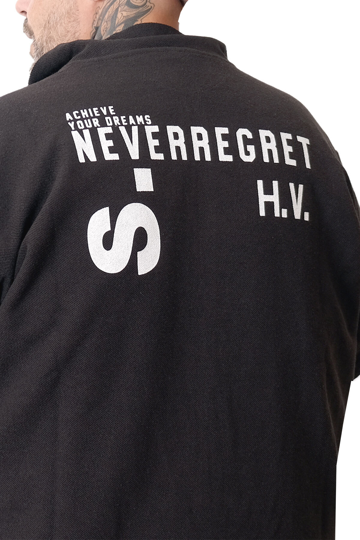 ModeXL Mode XL Büyük Beden Erkek Hırka Neverregret u25814 görsel 5