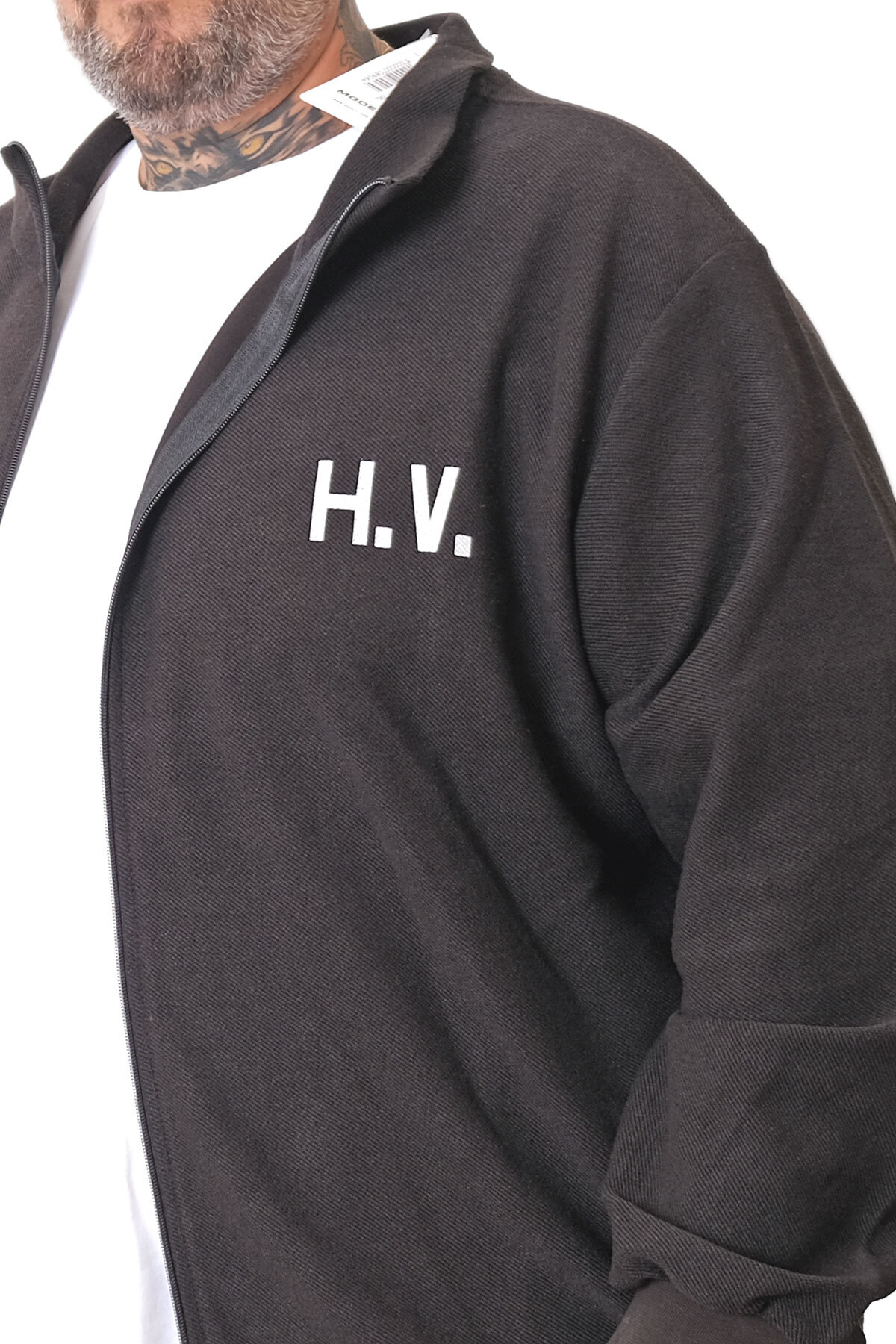 ModeXL Mode XL Büyük Beden Erkek Hırka Neverregret u25814 görsel 4
