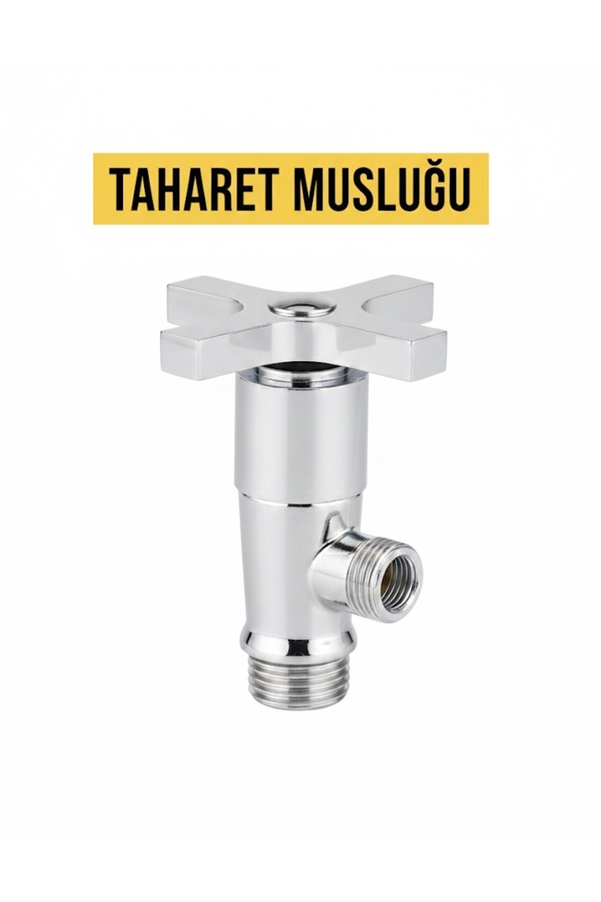 NO BRAND Artı Krom Ankastre Aç Kapa Taharet Musluğu - Lüks Kare Volan Köşe Valf - Paslanmaz Pirinç Gövde