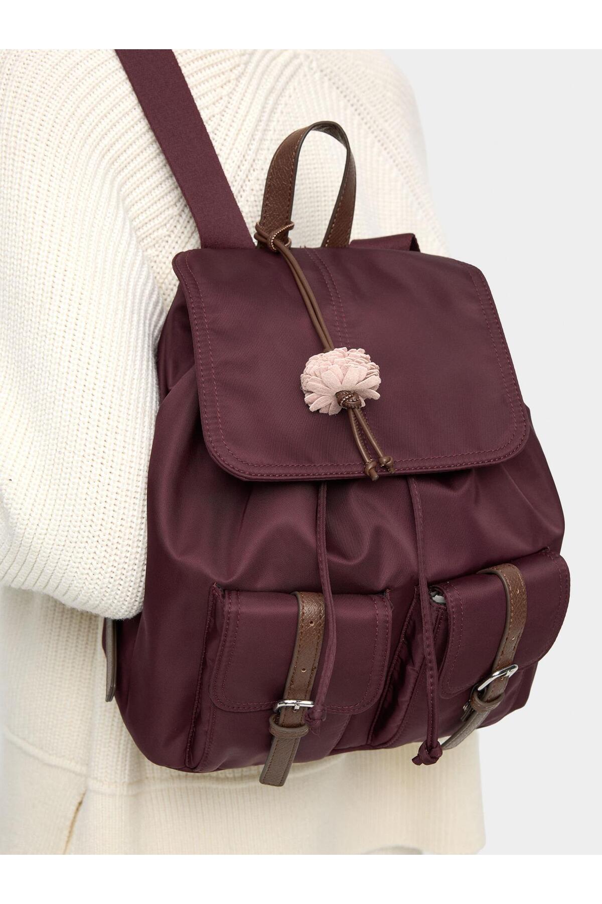 Technical Fabric Backpack with Charm