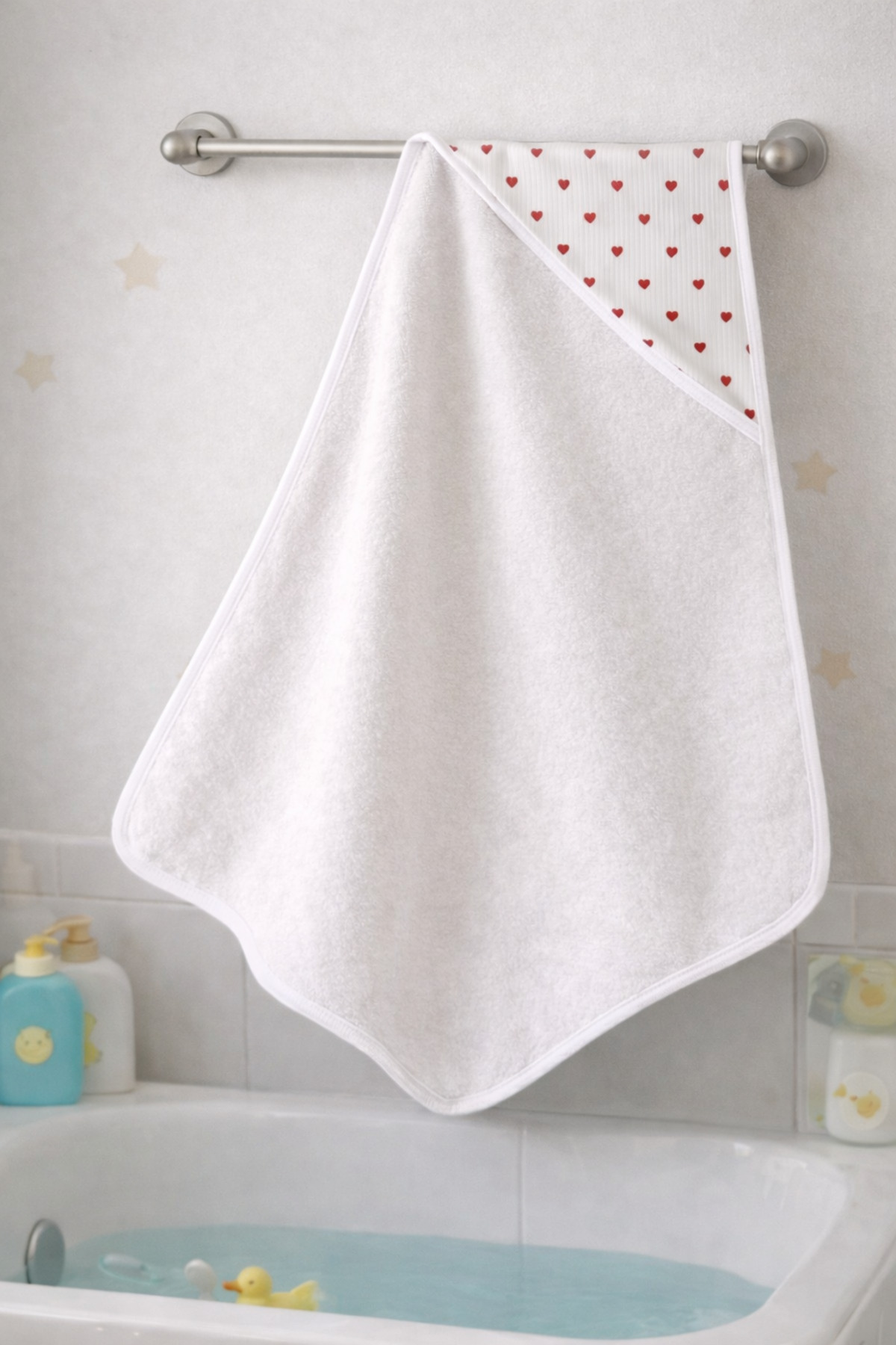 OMY YUMUŞAK&SU EMİCİ BEBEK KUNDAK HAVLU KALP MODEL BAŞLIKLI BEBEK&ÇOCUK HAVLUSU UNİSEX fotoğrafı 2 (önizleme)