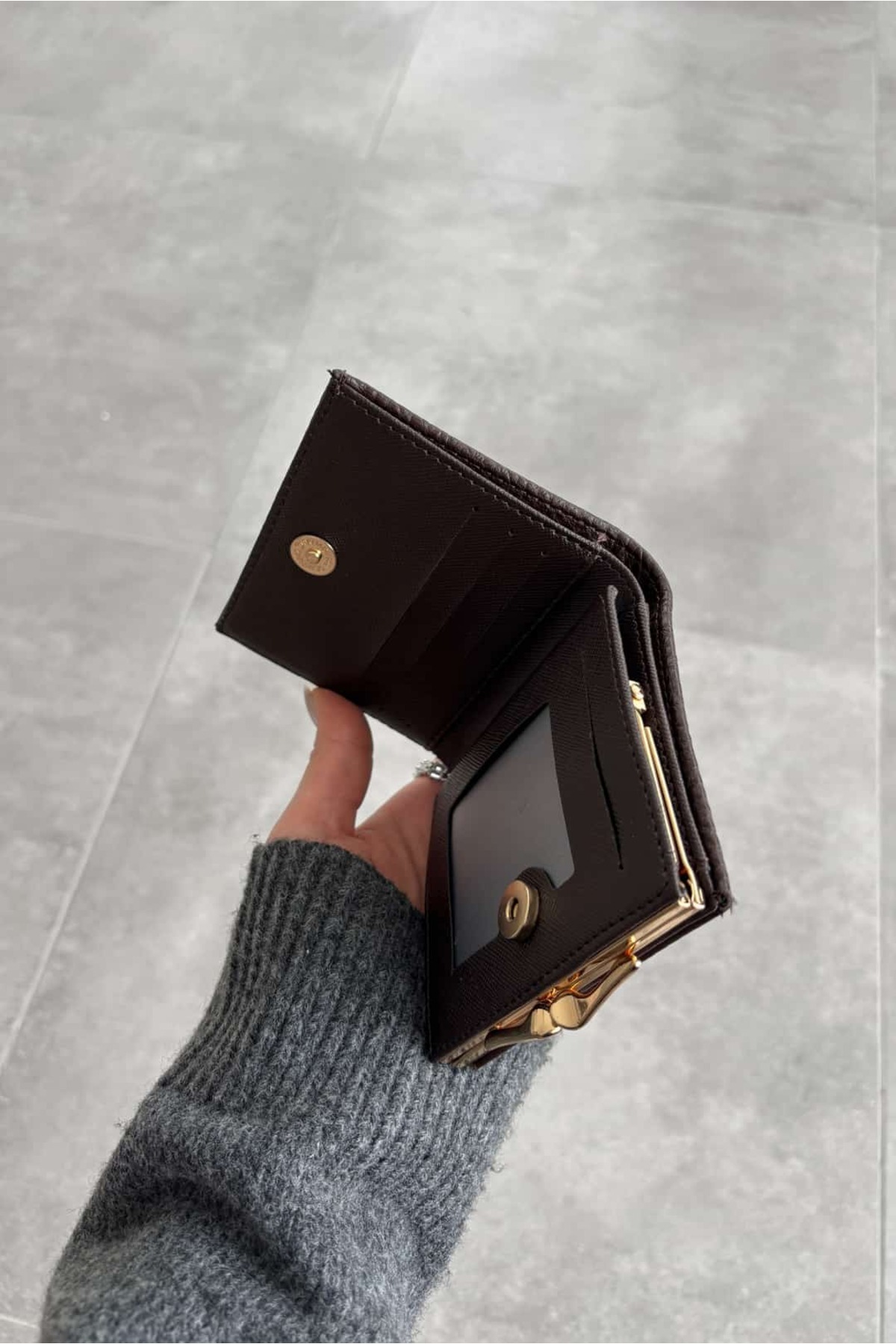 Yuka Atelier  Mae Vintage Model Suni Deri Cüzdan - Görsel 5