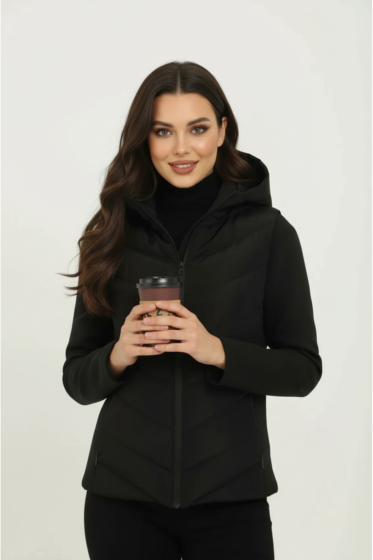 Talsmoda ZRA MODEL Range Mom Kontrast Şişme İçi Astarlı Kadın Mont Ceket Modelimont görsel 5
