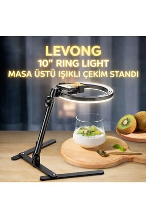 LEVONG LE-035 Masaüstü Çekim Standı Ürün Video Fotoğraf Çekimi 10" Ring Light...