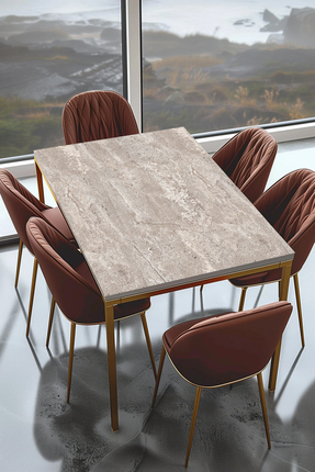 Rabadon Traverten Desen Masa Kaplama Folyosu Kendinden Yapışkanlı Folyo