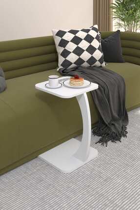 ED PET DİZAYN C Sehpa Tekerlekli Koltuk Sehpası Yan Sehpa Servis Sehpası Dikd...