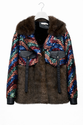 günay boutıque Kürk Yaka Pul Detaylı Kadın Ceket – Kışlık Şık Tasarım