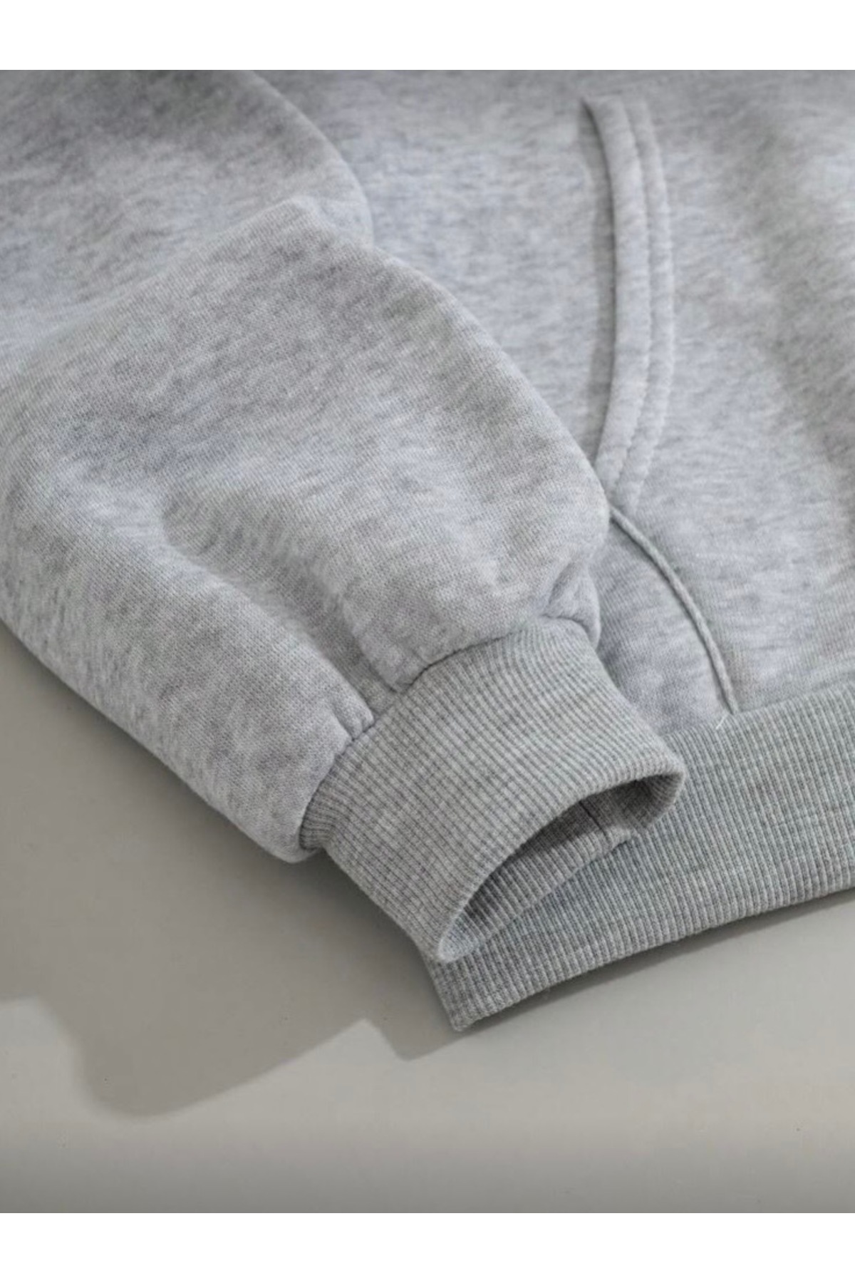 BYMEER  3’lü Bordo Laci Gri Kapüşonlu Oversize Sweatshirt - Görsel 7