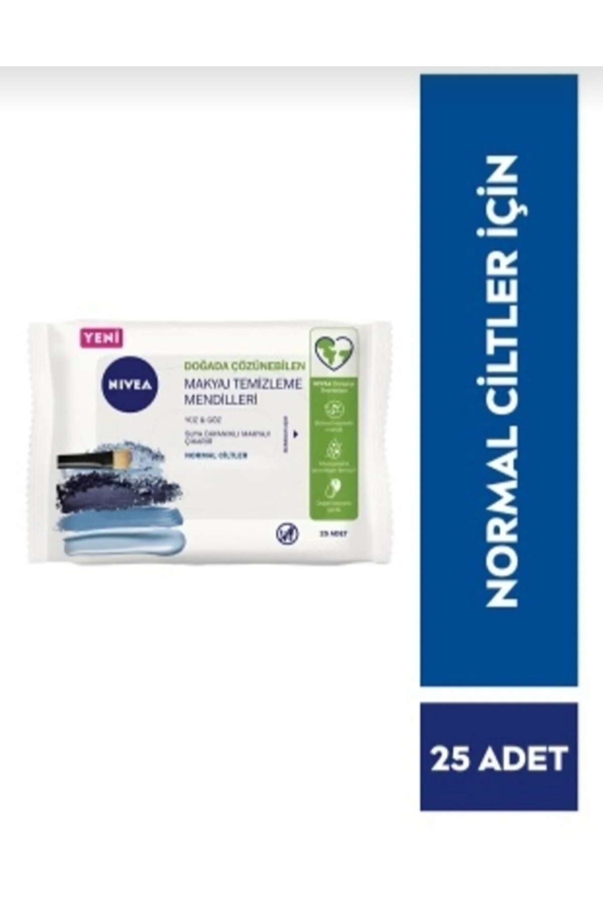 levent NIVEACanlandırıcı Makyaj Temizleme Mendilleri, Normal ve Karma Ciltler, 25 Adet