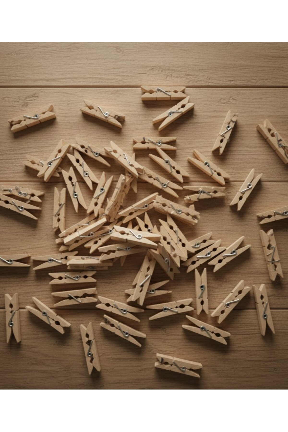 VESTA Concept 40 Adet Tahta Mandal Paketi - Pratik Kullanım Sert Ahşap Çamaşır Askı Seti - Doğal Ağaç Mandal