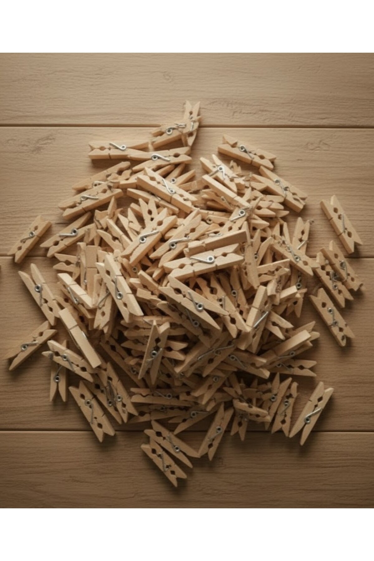 VESTA Concept 100 Adet Tahta Mandal Paketi - Pratik Kullanım Sert Ahşap Çamaşır Askı Seti - Doğal Ağaç Mandal