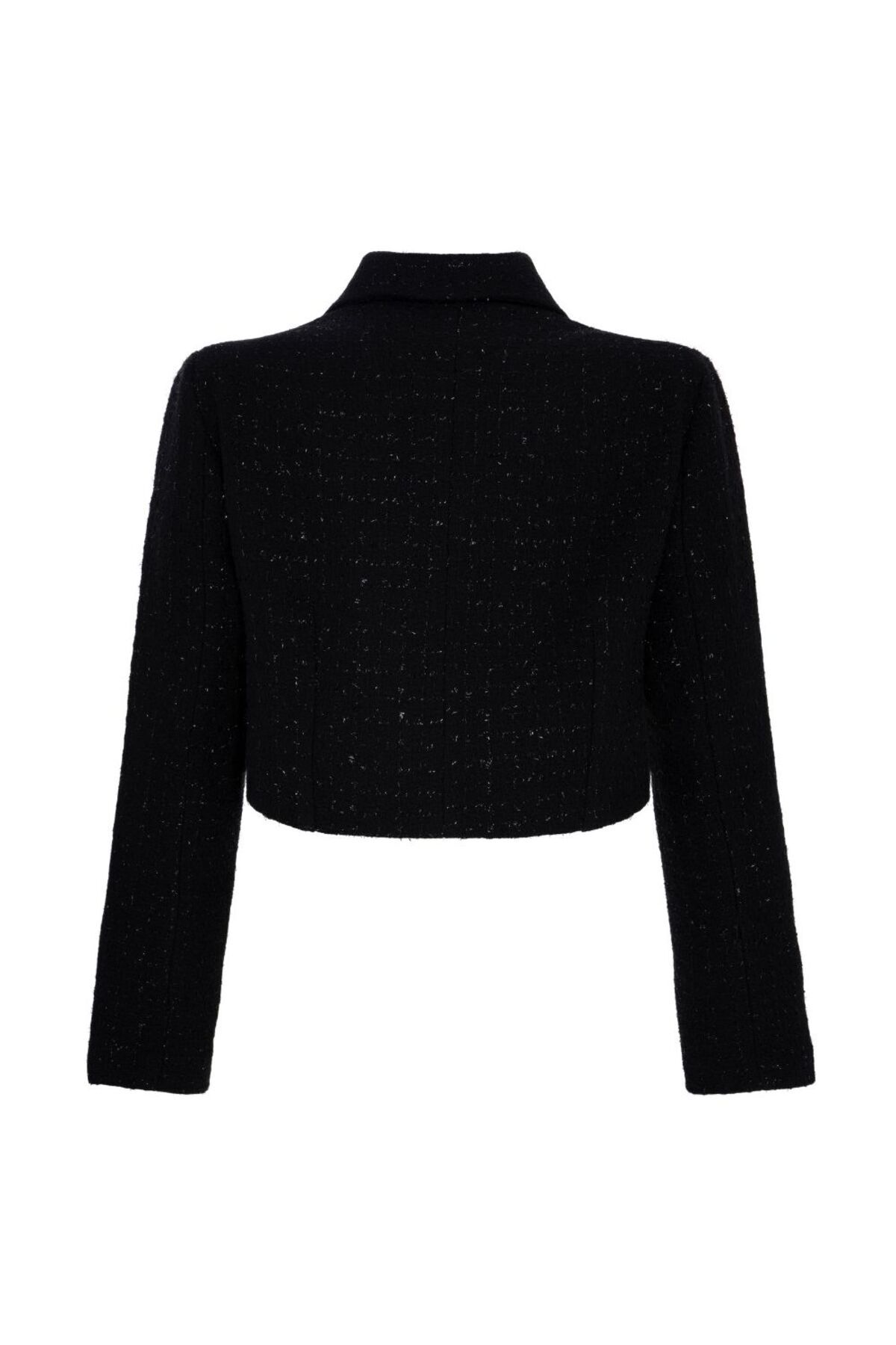 laulei  Klapa Yakalı Tüvit Ceket Siyah - Görsel 3