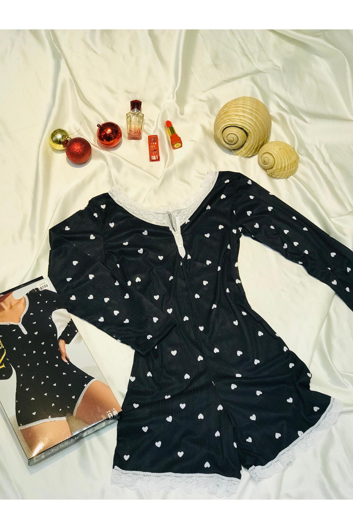 Elizan iç giyim Kadın Tulum Gecelik Likralı