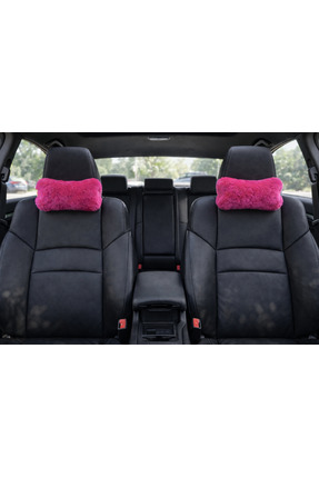 IŞILTI DESİGN Peluş Araç İçi Boyun Yastığı Tavşan Tüylü Pembe