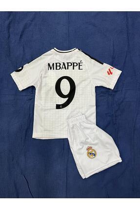 JANJON STAR 4'lü Set Kylian Mbappe Beyaz Renk R.madrid Çocuk Forma Şort Çorap...