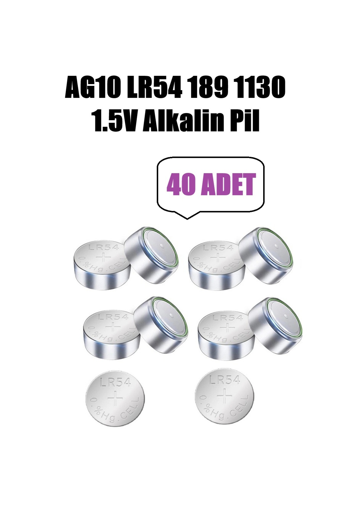 40 Adet AG10 1131 SG10 389 189 LR54 Düğme Pil Hesap Makinesi/Terazi/Saat/Oyuncak/Garaj Yuvarlak Pil