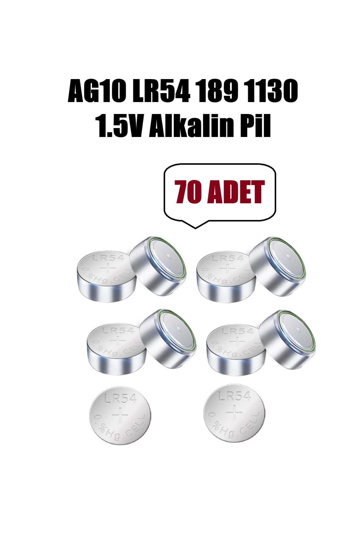 70 Adet AG10 1131 SG10 389 189 LR54 Düğme Pil Hesap Makinesi/Terazi/Saat/Oyuncak/Garaj Yuvarlak Pil