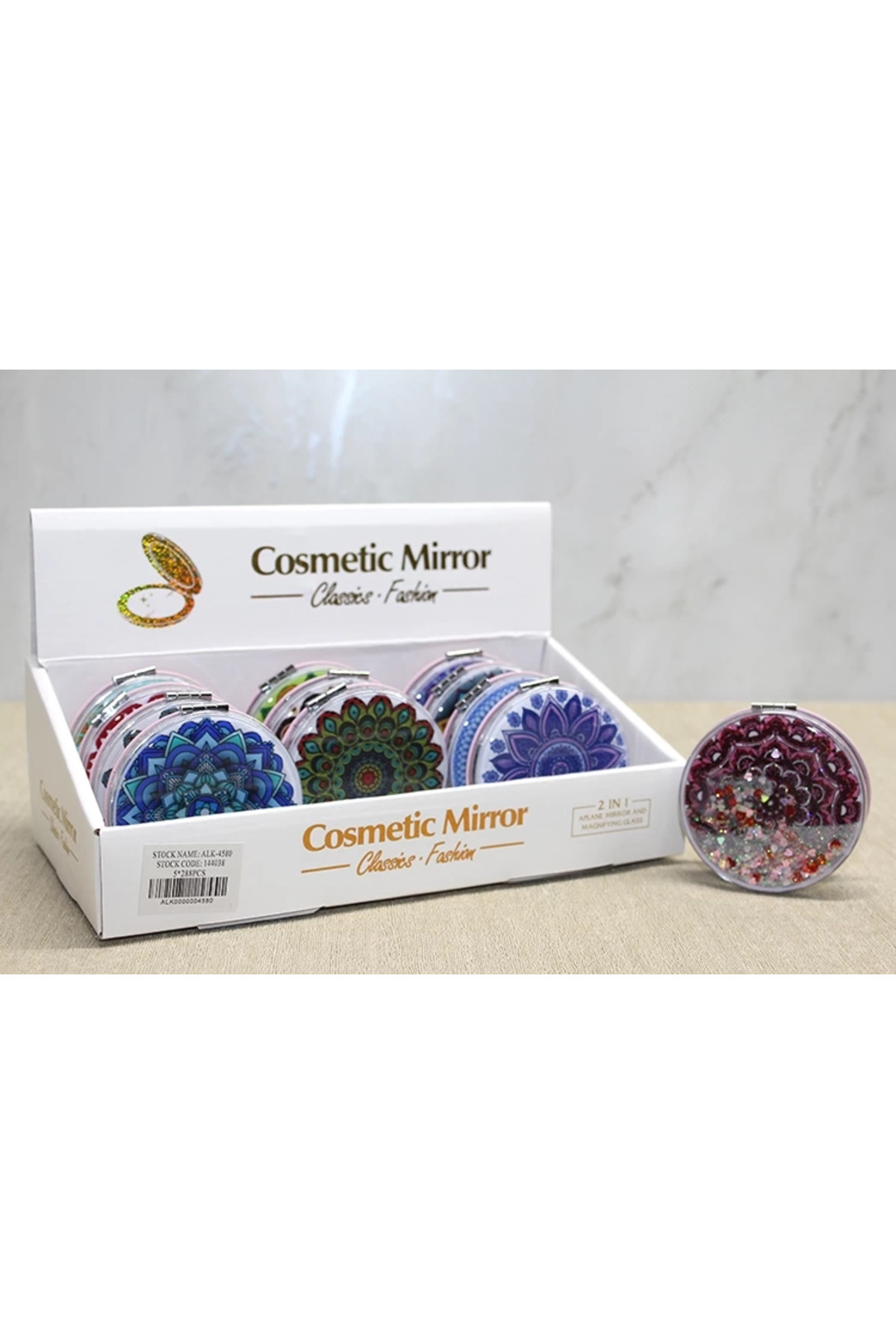 NARUE Mandala Desenli Hareketli Sulu El Aynası Alk4580